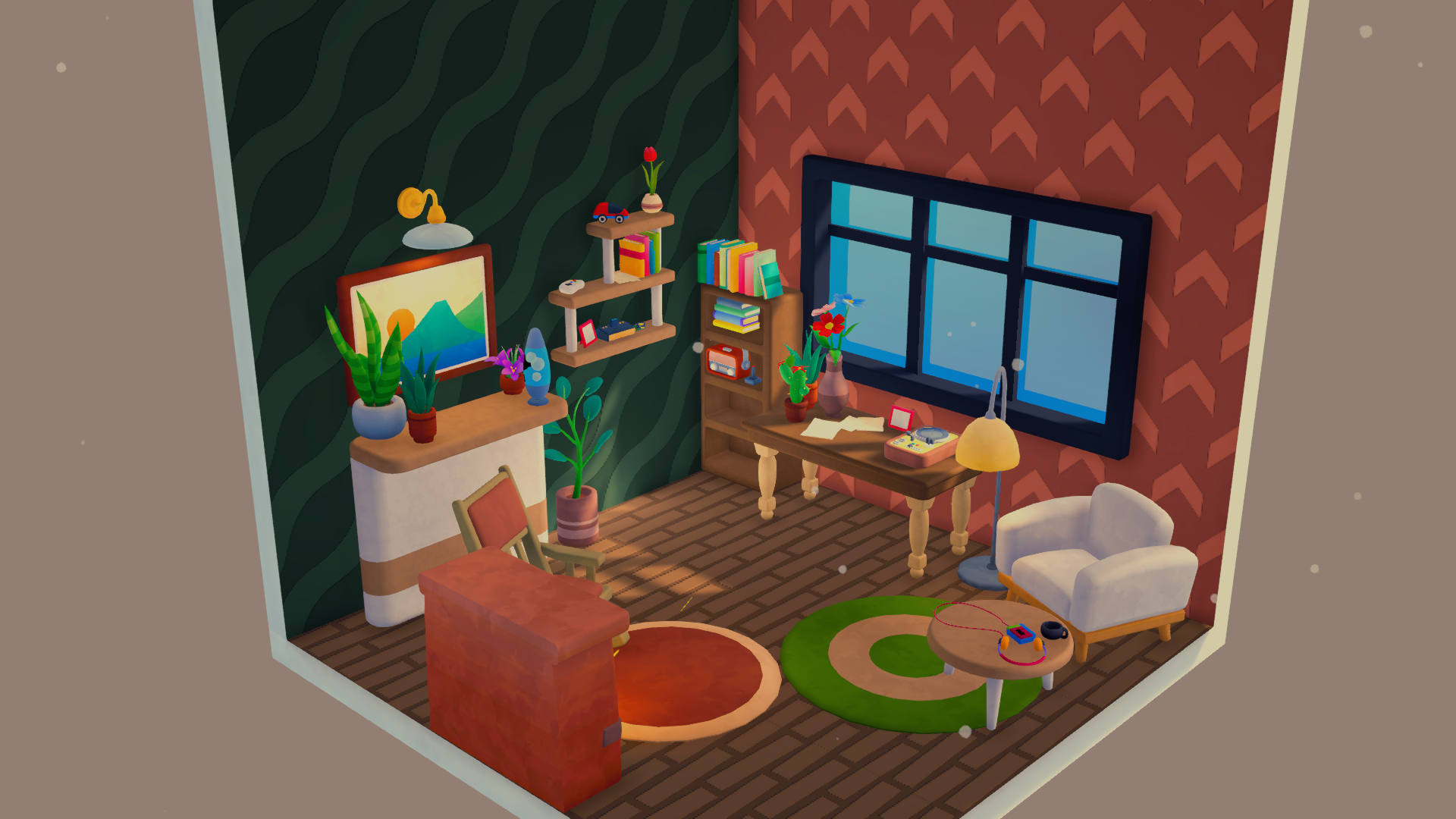 Cozy bedroom interior with warm lighting